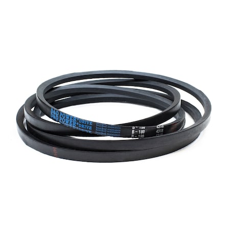 D&D B180 Classical V-Belt, 183 in Outside Length, 21/32 in Top Width, 1 Ribs B180